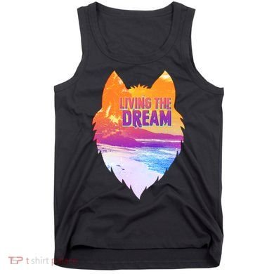 Living The Dream Californian Beach Wolf Head Tank Top