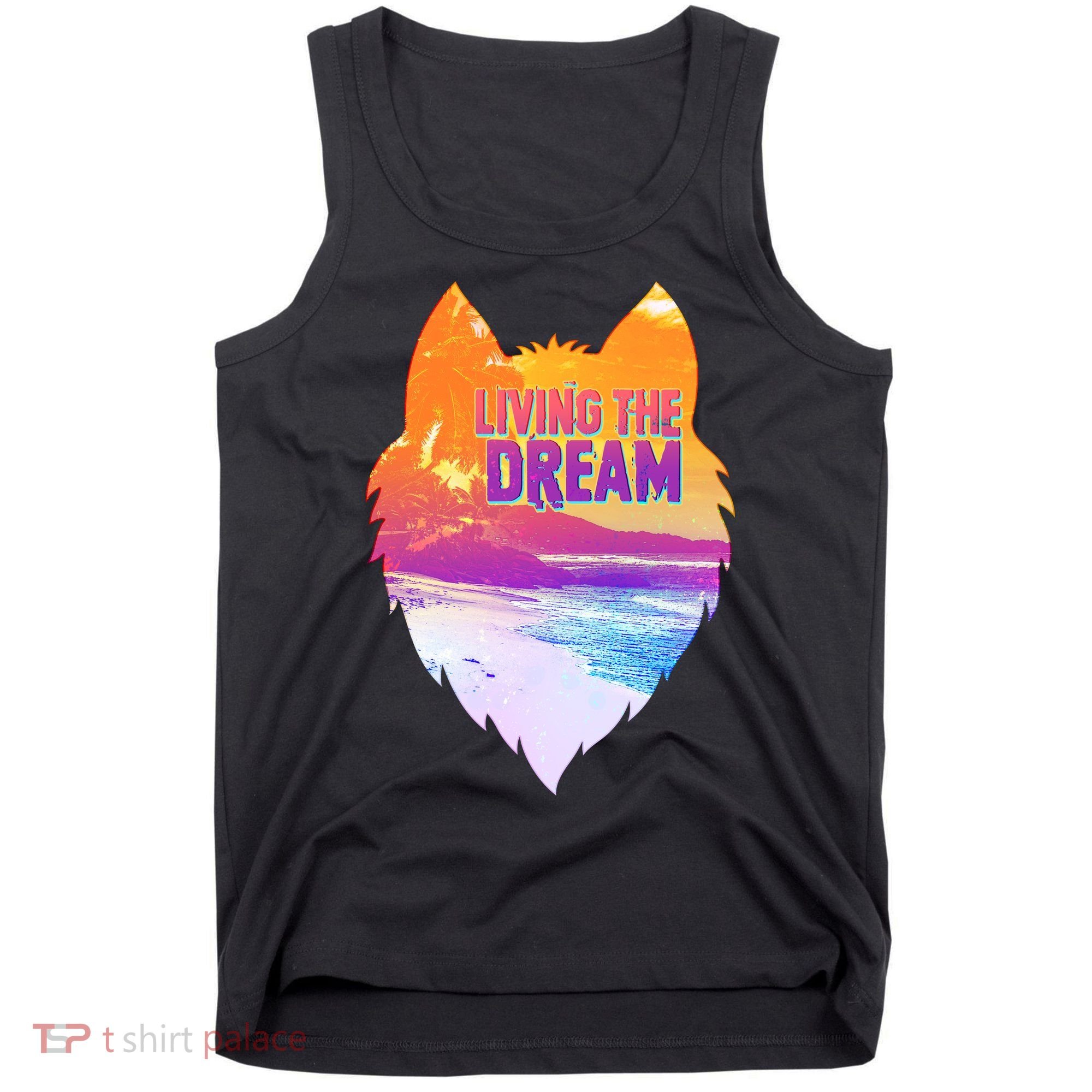 Living The Dream Californian Beach Wolf Head Tank Top