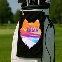 Living The Dream Californian Beach Wolf Head Golf Towel thumb 2
