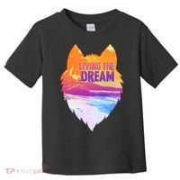 Living The Dream Californian Beach Wolf Head Toddler T-Shirt thumb 0