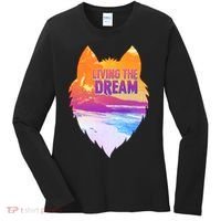 Living The Dream Californian Beach Wolf Head Women's Long Sleeve Shirt thumb 0