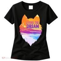 Living The Dream Californian Beach Wolf Head Women's T-Shirt thumb 0