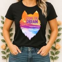 Living The Dream Californian Beach Wolf Head Women's T-Shirt thumb 2