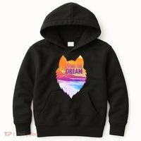 Living The Dream Californian Beach Wolf Head Kids Hoodie thumb 0