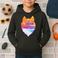 Living The Dream Californian Beach Wolf Head Kids Hoodie thumb 2
