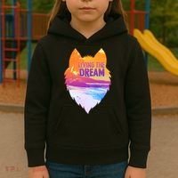 Living The Dream Californian Beach Wolf Head Kids Hoodie thumb 3