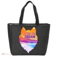 Living The Dream Californian Beach Wolf Head Tote Bag thumb 0