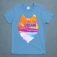 Living The Dream Californian Beach Wolf Head T-Shirt thumb 4