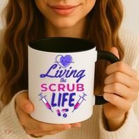 Living The Scrub Life Nurse Coffee Mug thumb 3