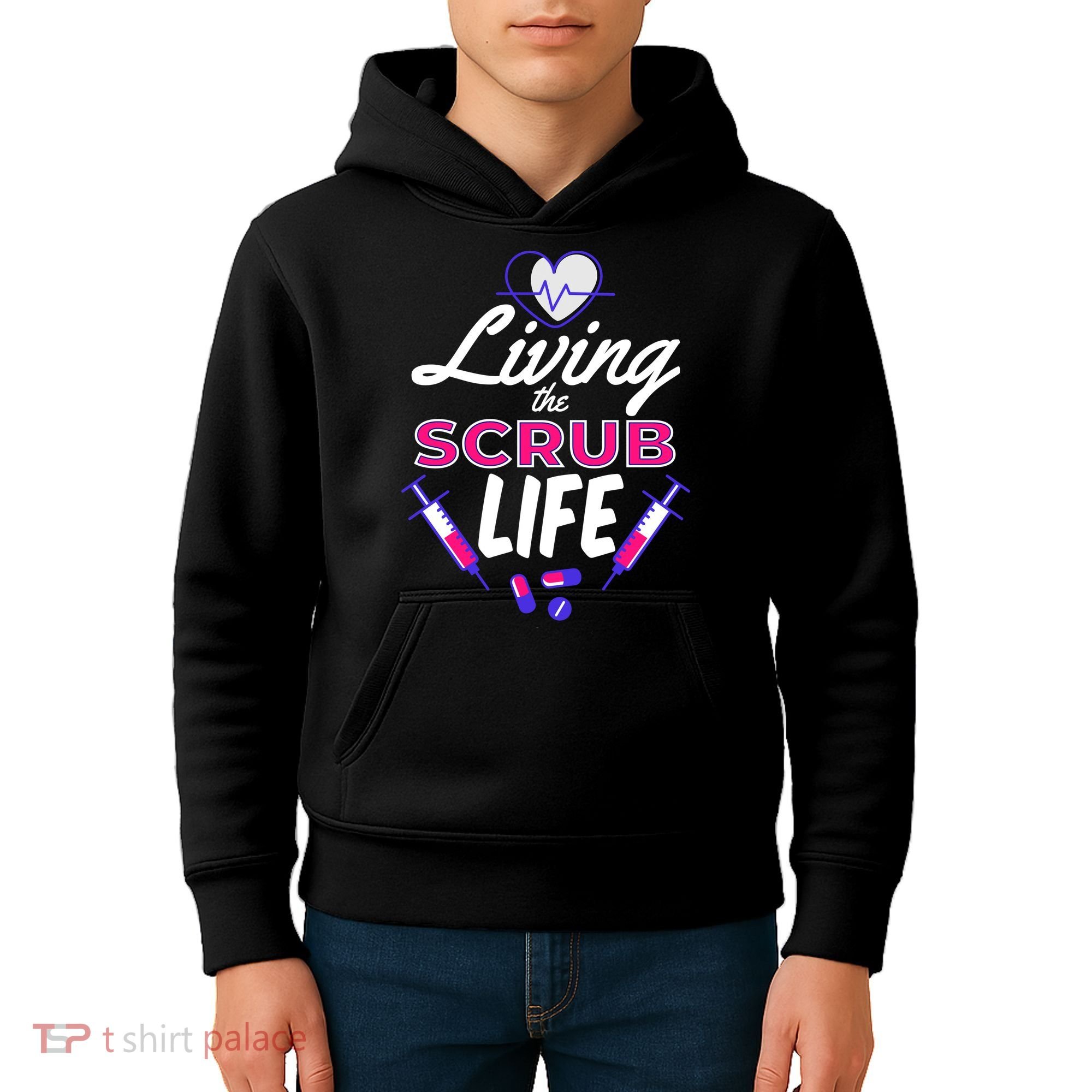 Living The Scrub Life Nurse Kids Hoodie