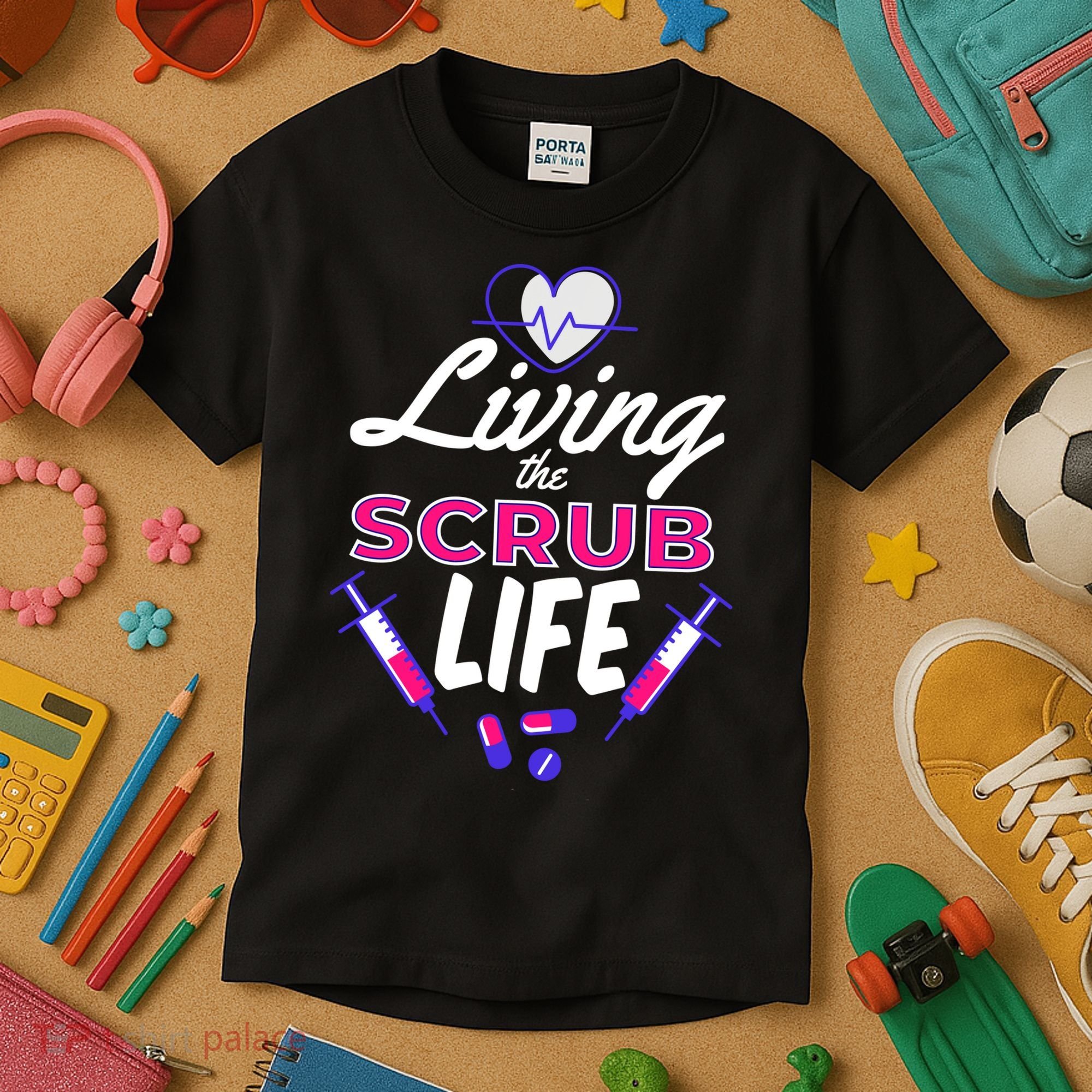 Living The Scrub Life Nurse Kids T-Shirt