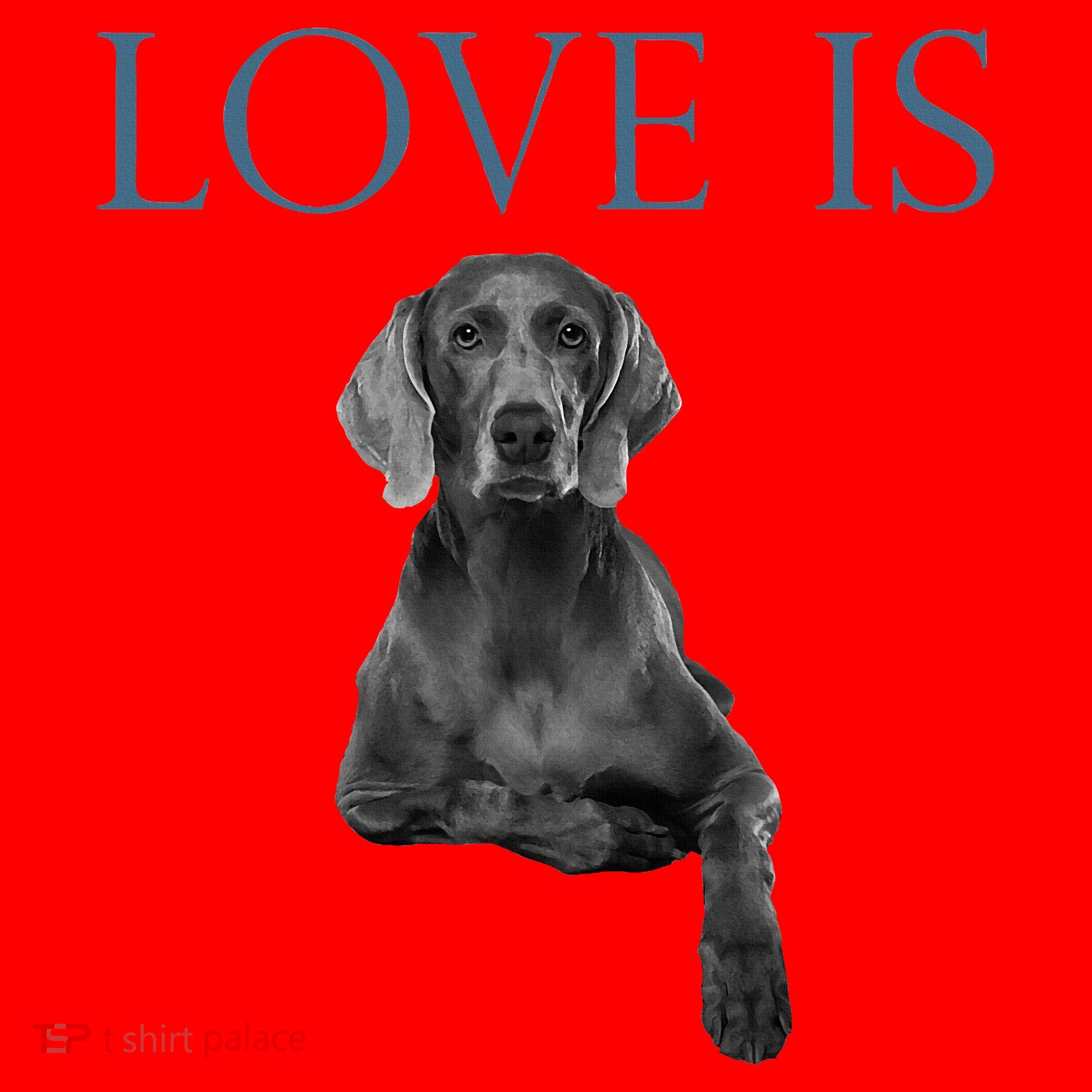 Love Is Weimaraner Santa Hat