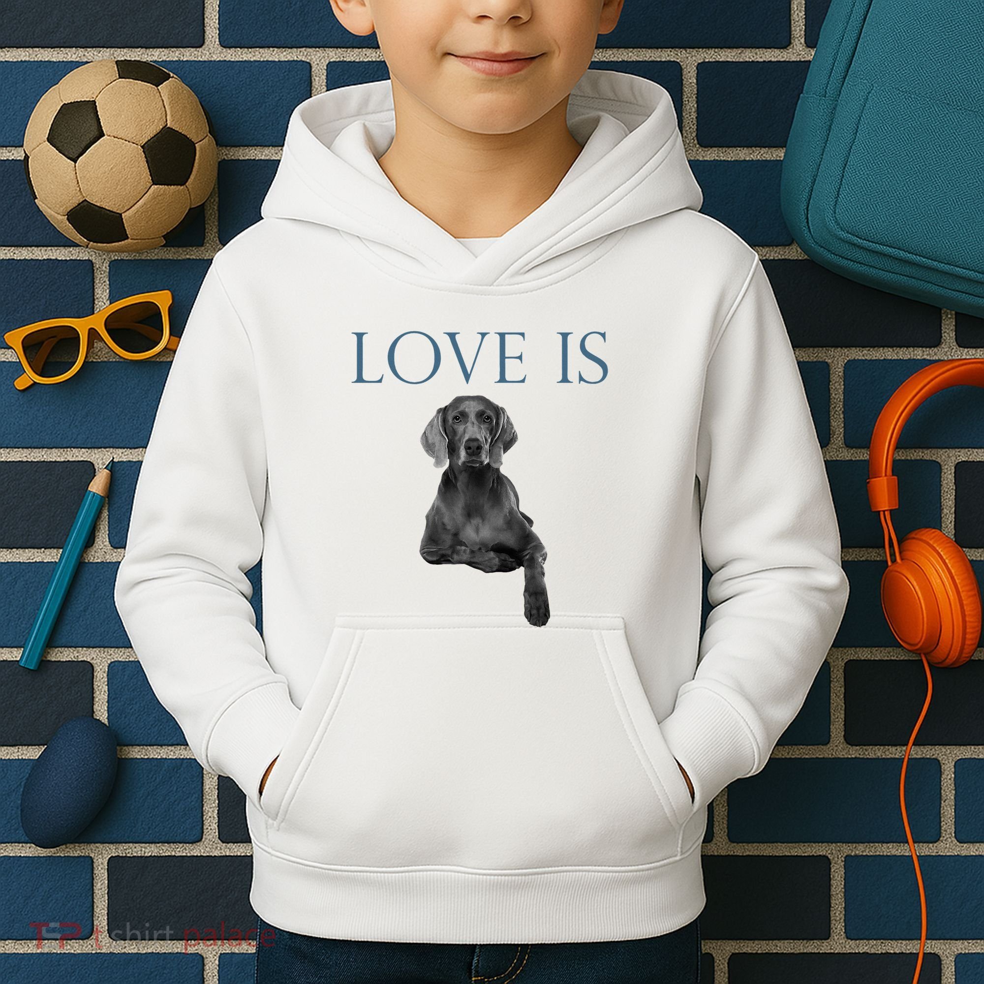 Love Is Weimaraner Kids Hoodie
