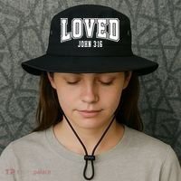 Loved John 3:16 Bible Verse Christian Bucket Hat thumb 3