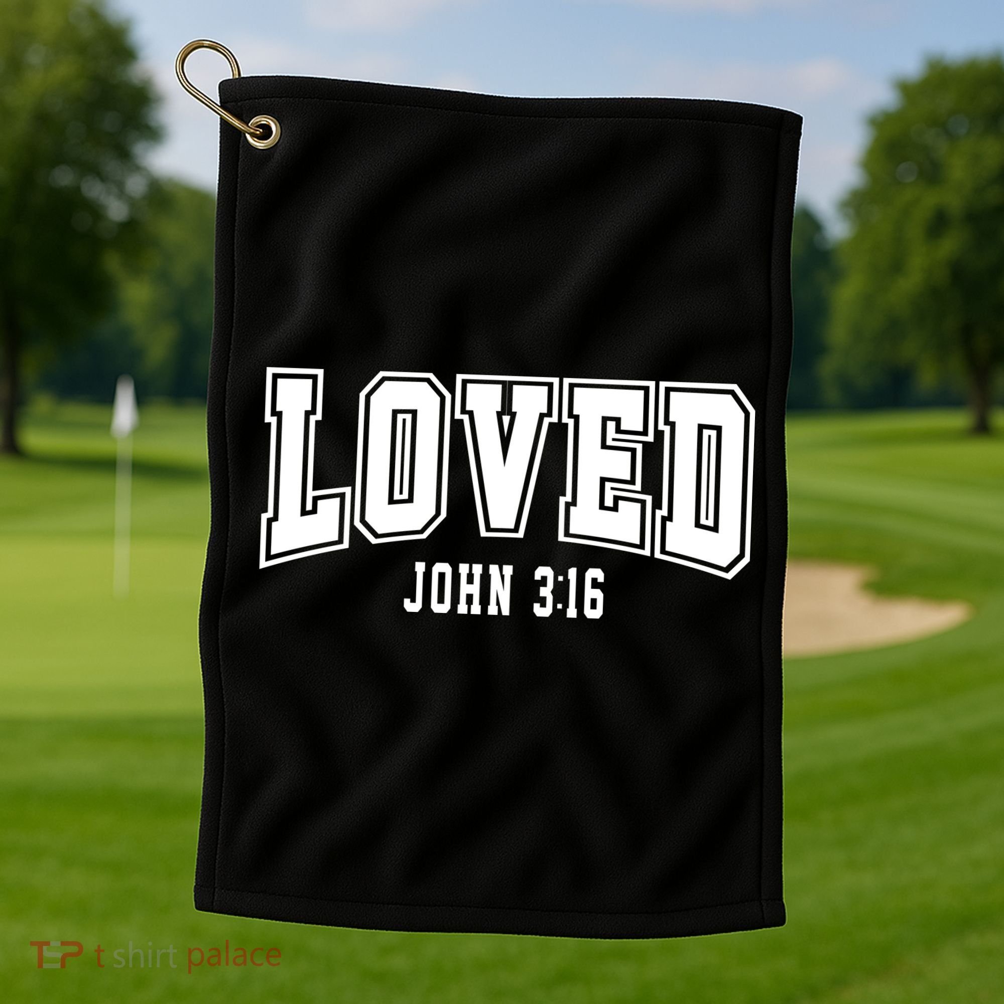 Loved John 3:16 Bible Verse Christian Golf Towel