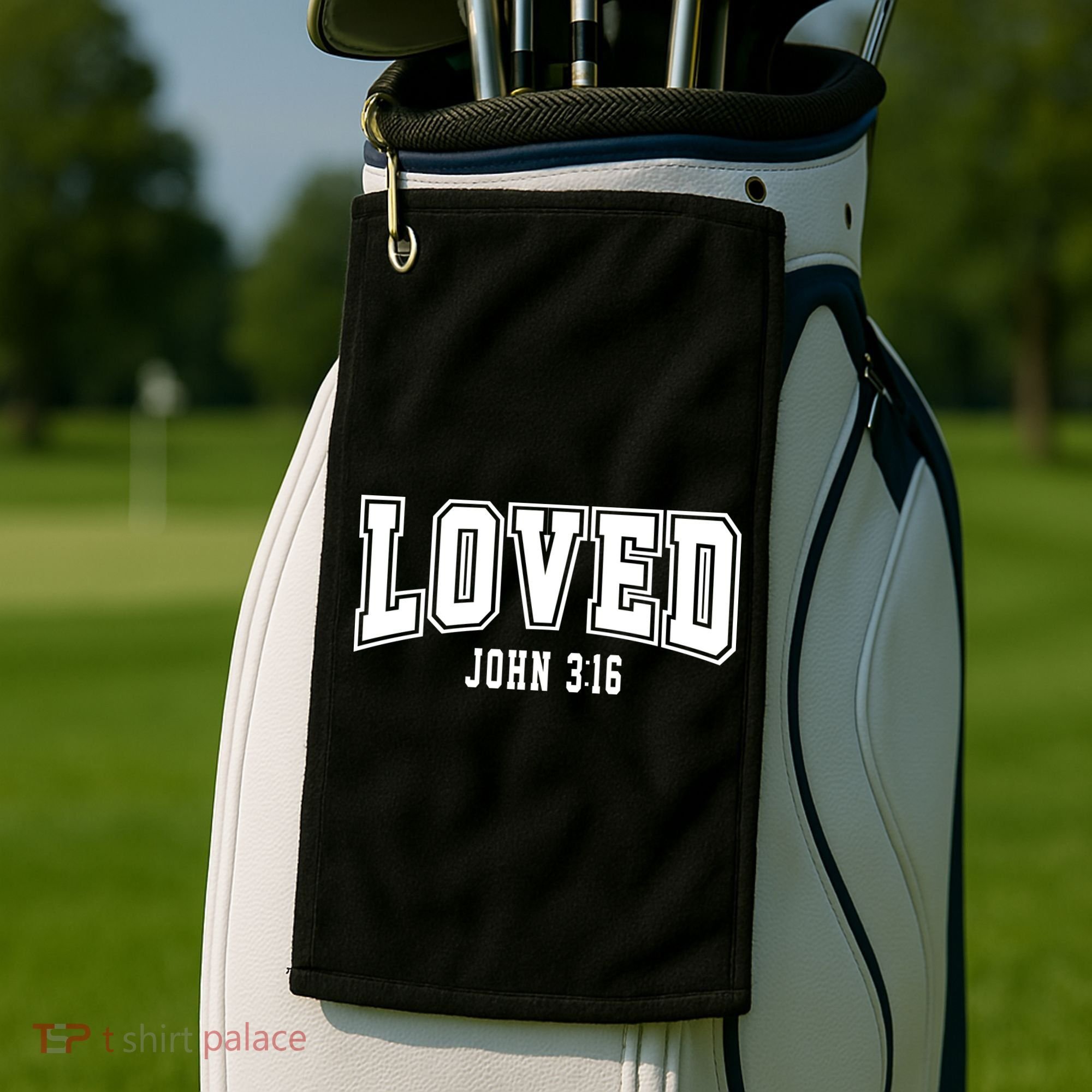 Loved John 3:16 Bible Verse Christian Golf Towel