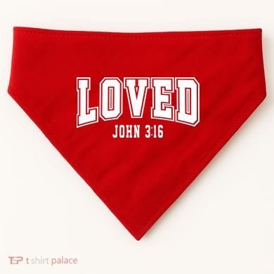 Loved John 3:16 Bible Verse Christian USA-Made Doggie Bandana
