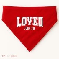 Loved John 3:16 Bible Verse Christian USA-Made Doggie Bandana thumb 0