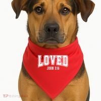 Loved John 3:16 Bible Verse Christian USA-Made Doggie Bandana thumb 1