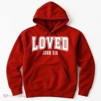 Loved John 3:16 Bible Verse Christian Hoodie thumb 0