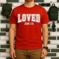 Loved John 3:16 Bible Verse Christian T-Shirt thumb 6