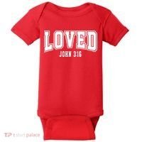 Loved John 3:16 Bible Verse Christian Baby Bodysuit thumb 0
