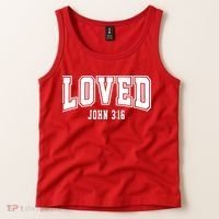 Loved John 3:16 Bible Verse Christian Tank Top thumb 2