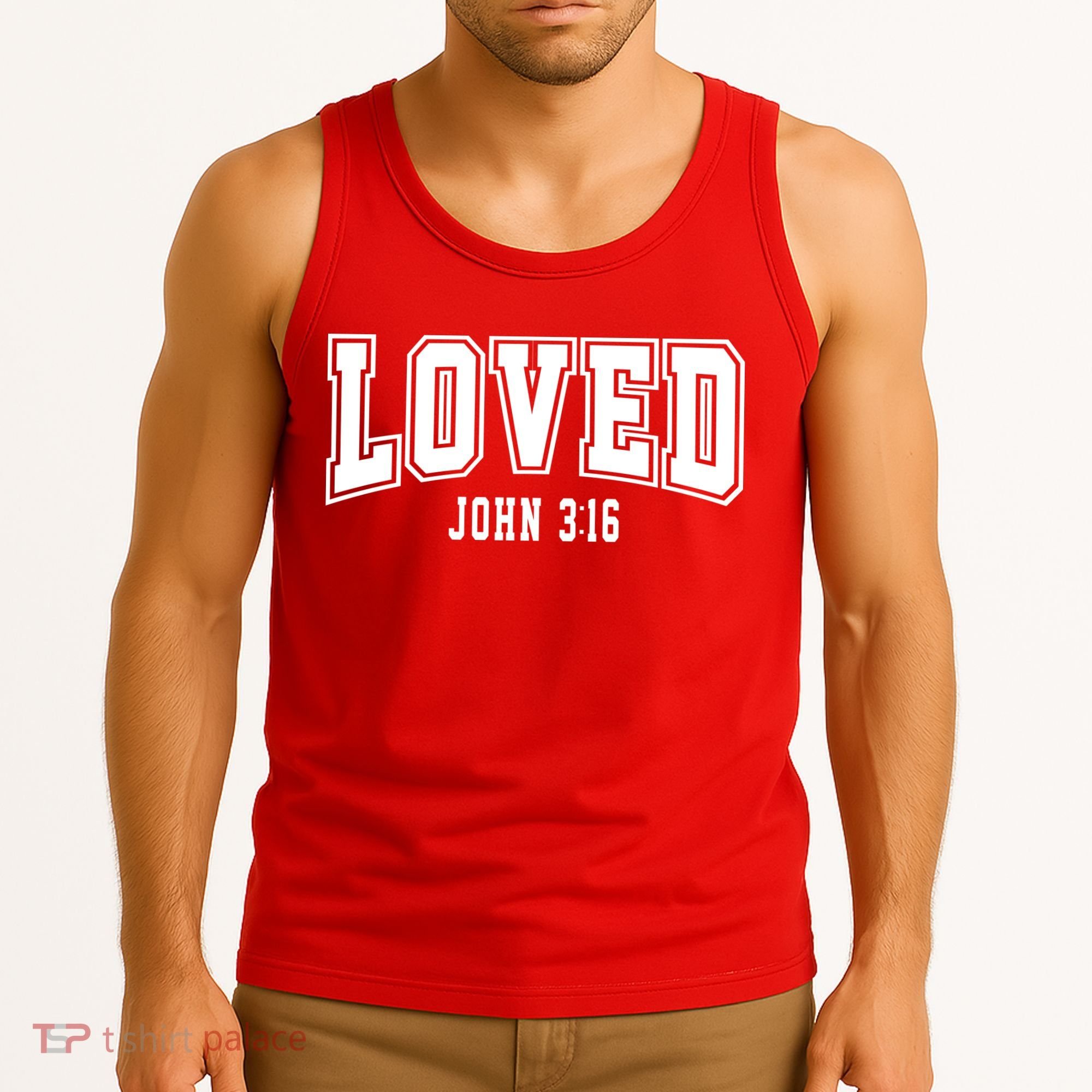 Loved John 3:16 Bible Verse Christian Tank Top