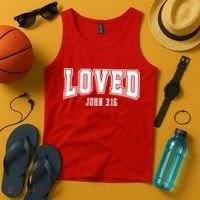 Loved John 3:16 Bible Verse Christian Tank Top thumb 4