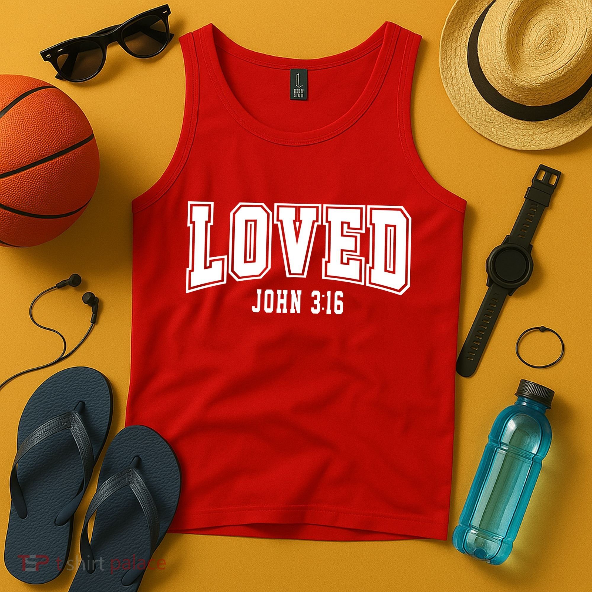 Loved John 3:16 Bible Verse Christian Tank Top