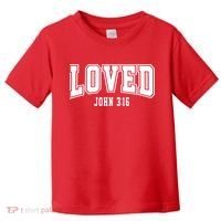 Loved John 3:16 Bible Verse Christian Toddler T-Shirt thumb 0