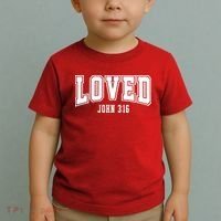 Loved John 3:16 Bible Verse Christian Toddler T-Shirt thumb 2