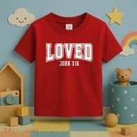 Loved John 3:16 Bible Verse Christian Toddler T-Shirt thumb 3