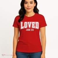 Loved John 3:16 Bible Verse Christian Women's T-Shirt thumb 4