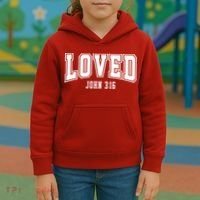 Loved John 3:16 Bible Verse Christian Kids Hoodie thumb 3