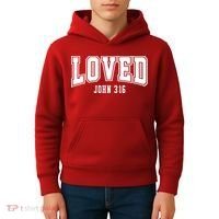 Loved John 3:16 Bible Verse Christian Kids Hoodie thumb 4