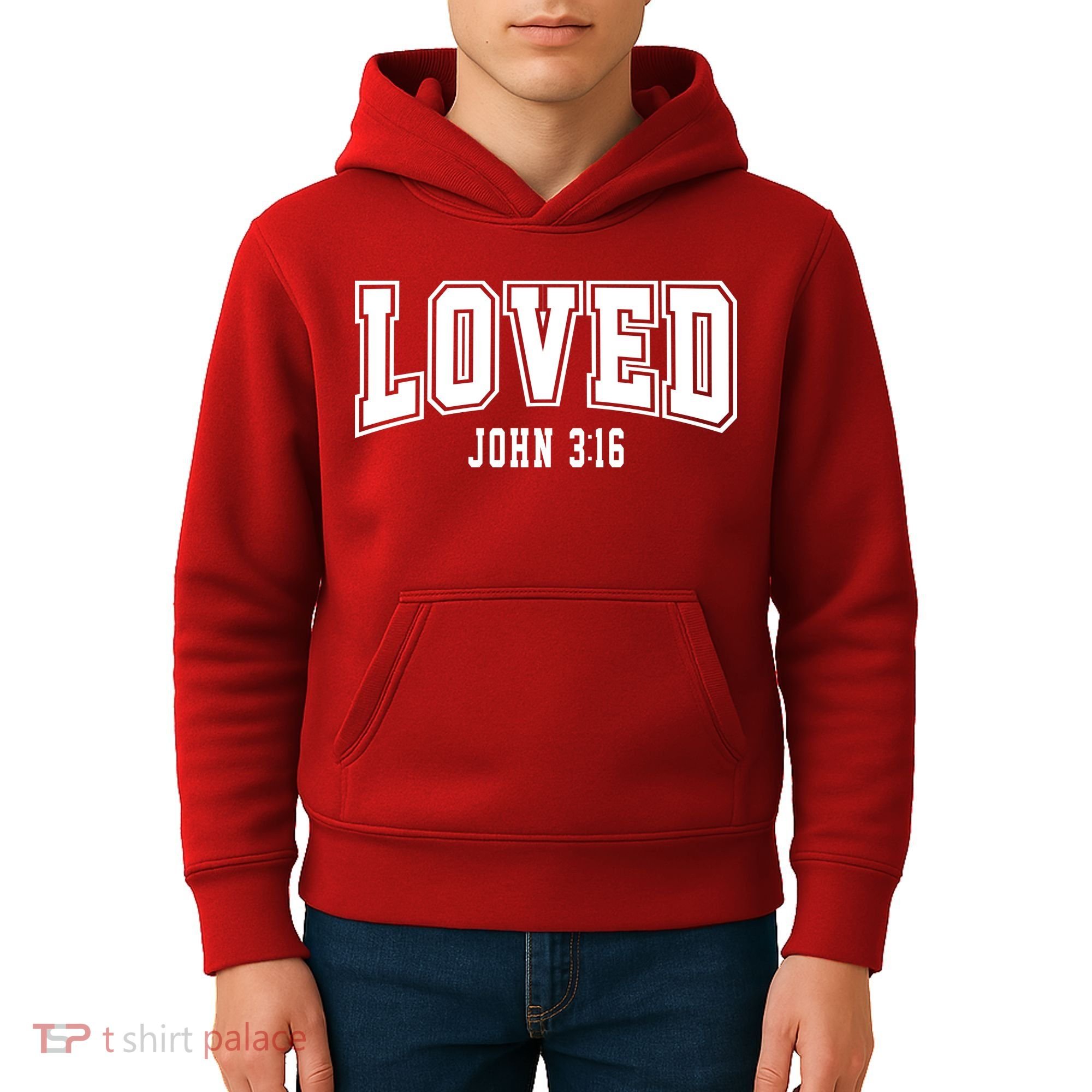 Loved John 3:16 Bible Verse Christian Kids Hoodie