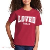 Loved John 3:16 Bible Verse Christian Kids T-Shirt thumb 2