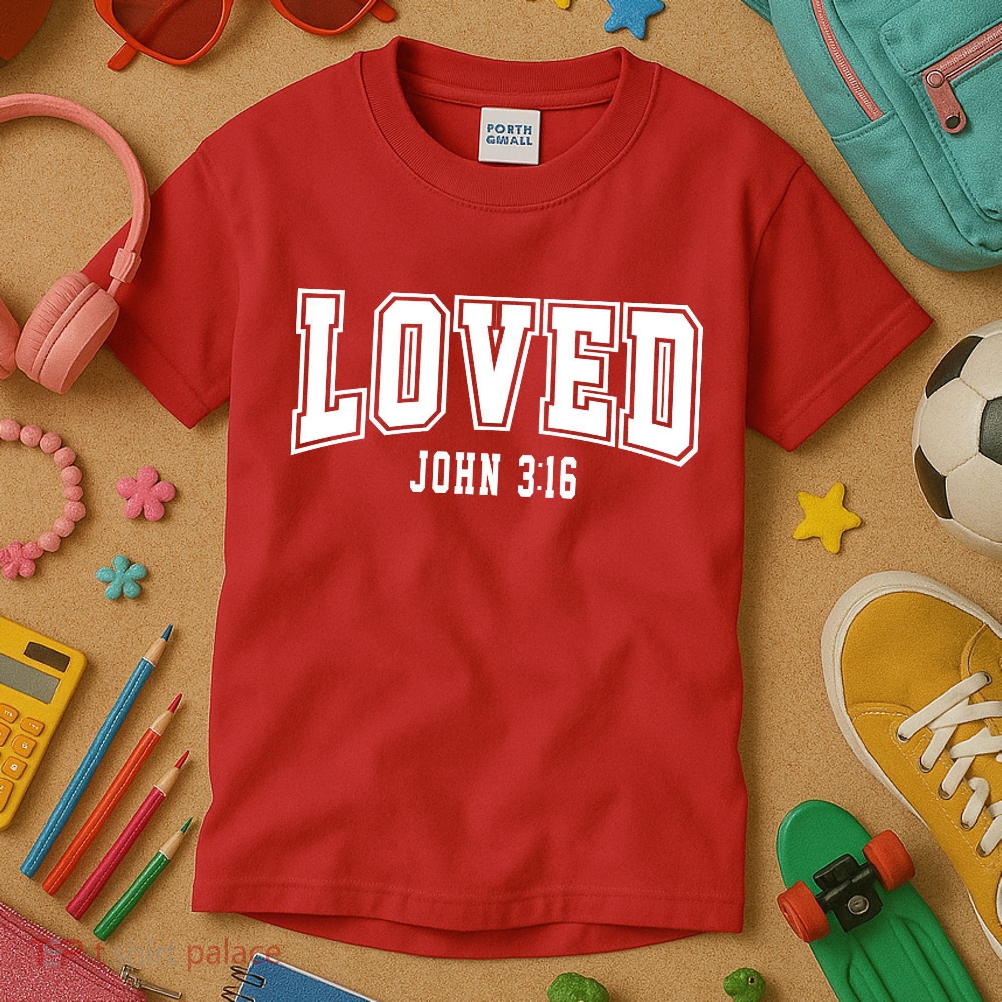 Loved John 3:16 Bible Verse Christian Kids T-Shirt