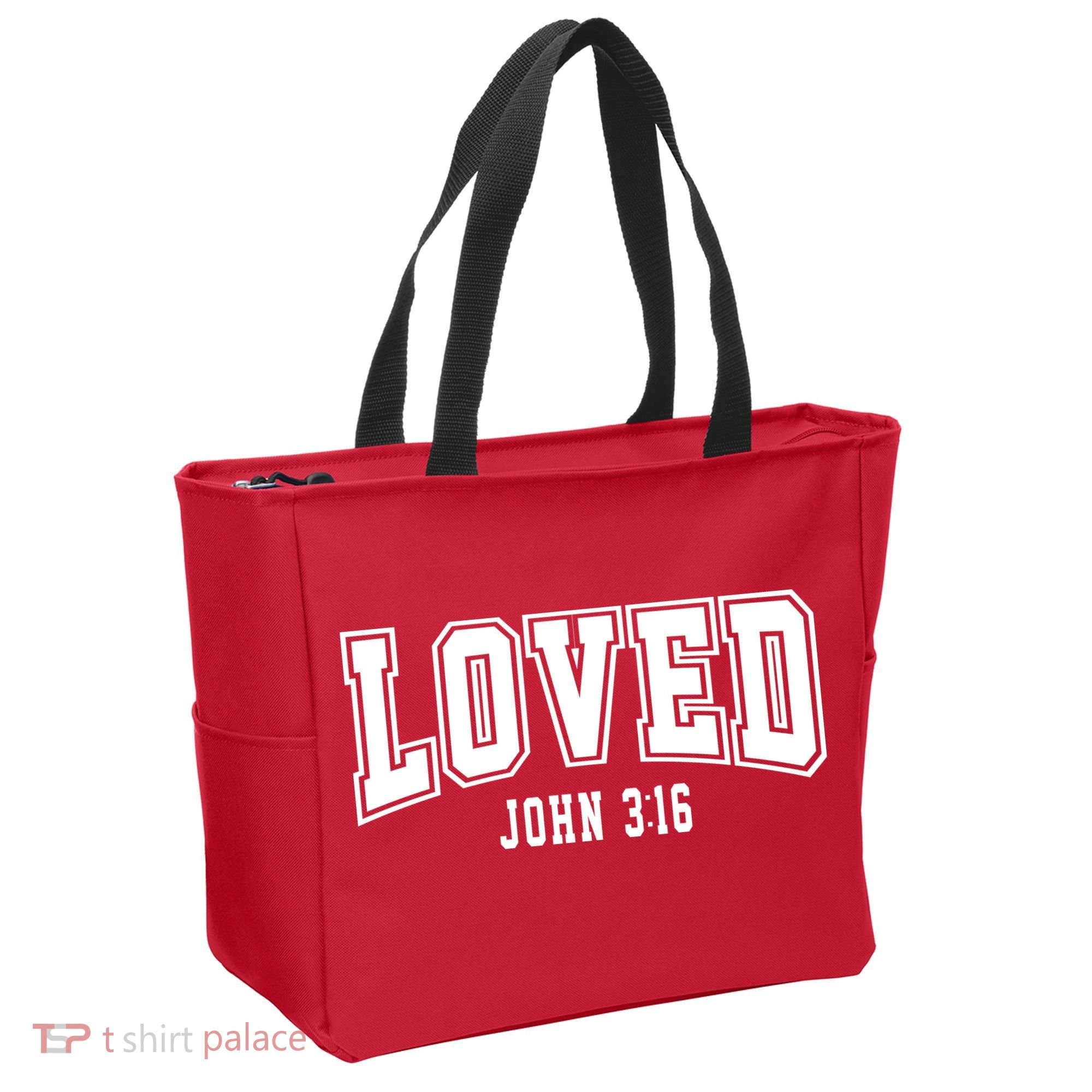 Loved John 3:16 Bible Verse Christian Tote Bag