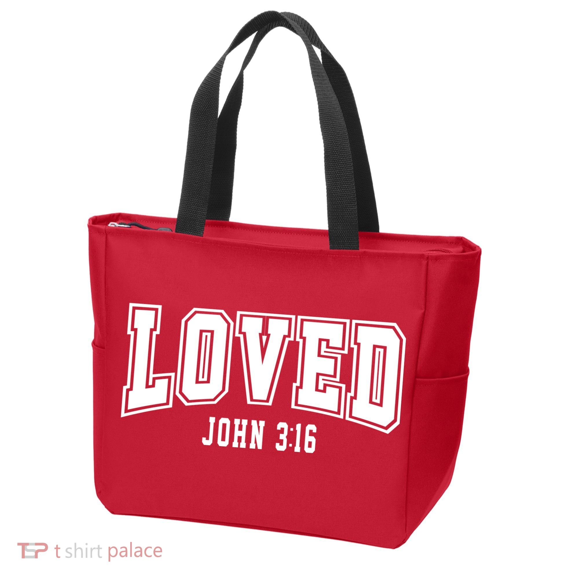 Loved John 3:16 Bible Verse Christian Tote Bag