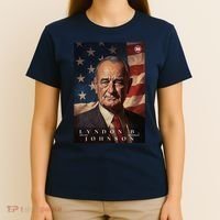 Lyndon Johnson 36th President Of The United States Portrait T-Shirt thumb 4