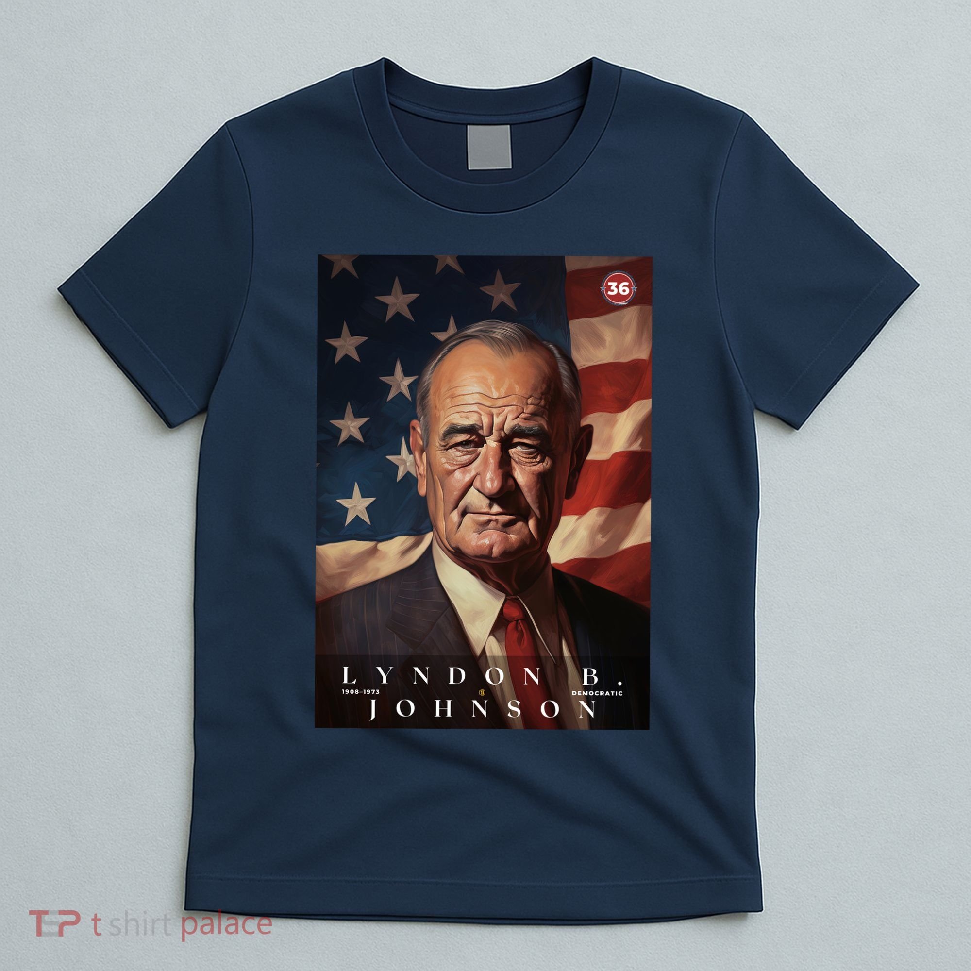 Lyndon Johnson 36th President Of The United States Portrait T-Shirt
