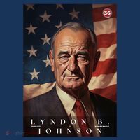 Lyndon Johnson 36th President Of The United States Portrait Women's Tank Top thumb 5