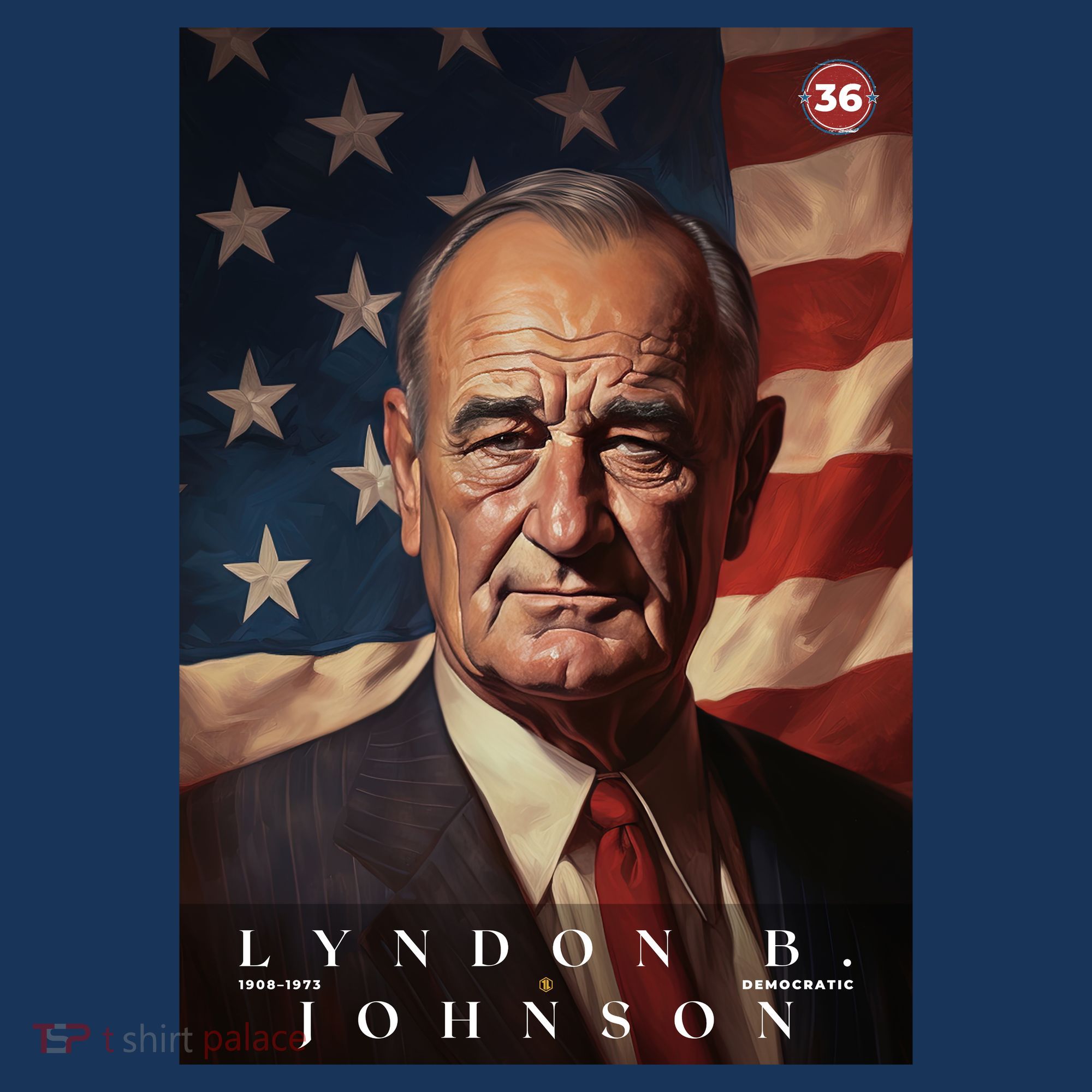 Lyndon Johnson 36th President Of The United States Portrait Women's Tank Top