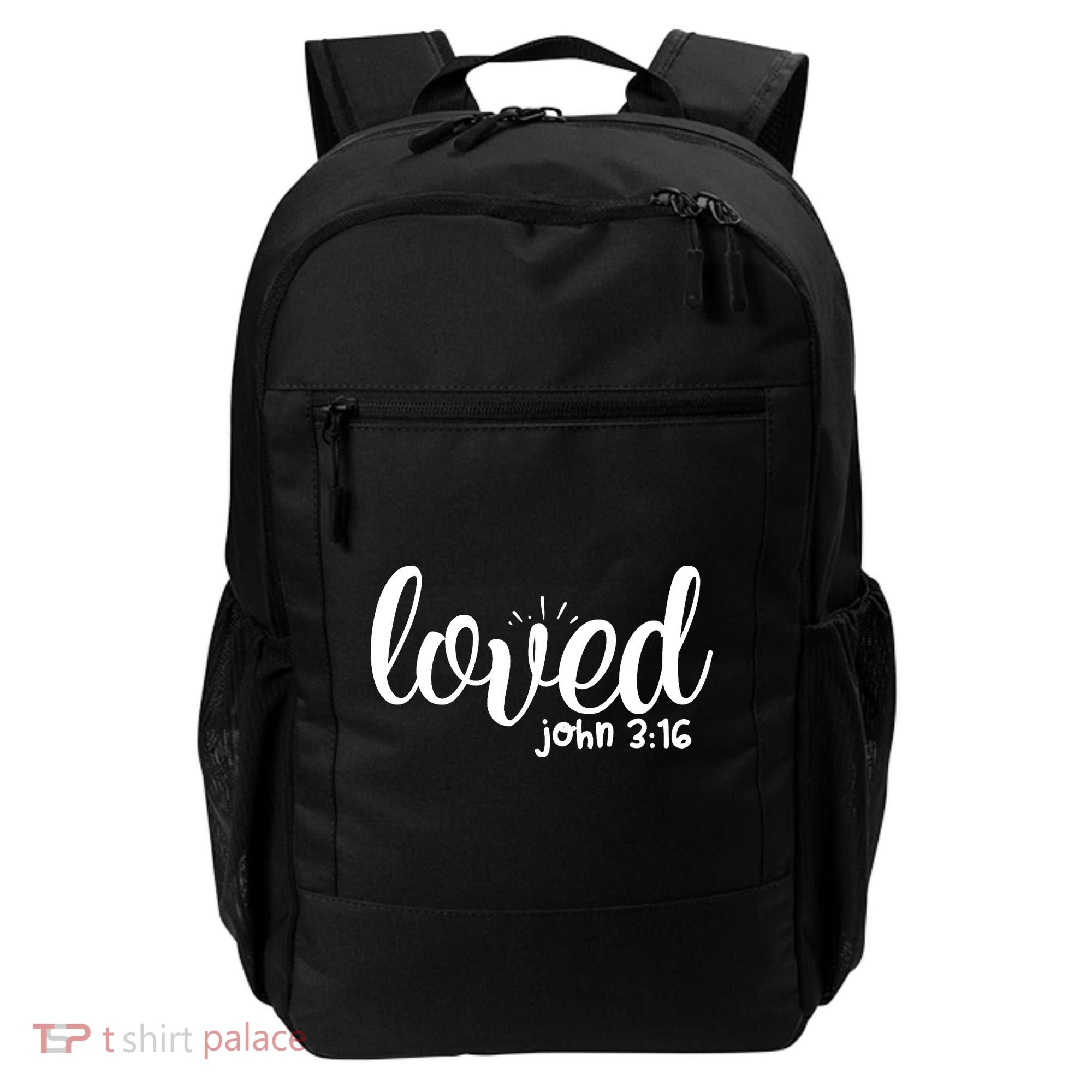 Loved John 3:16 Quote Backpack