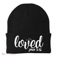 Loved John 3:16 Quote Beanie thumb 0