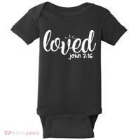 Loved John 3:16 Quote Baby Bodysuit thumb 0