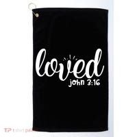 Loved John 3:16 Quote Golf Towel thumb 0