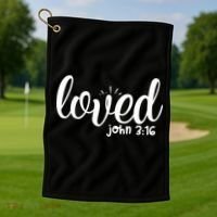 Loved John 3:16 Quote Golf Towel thumb 1
